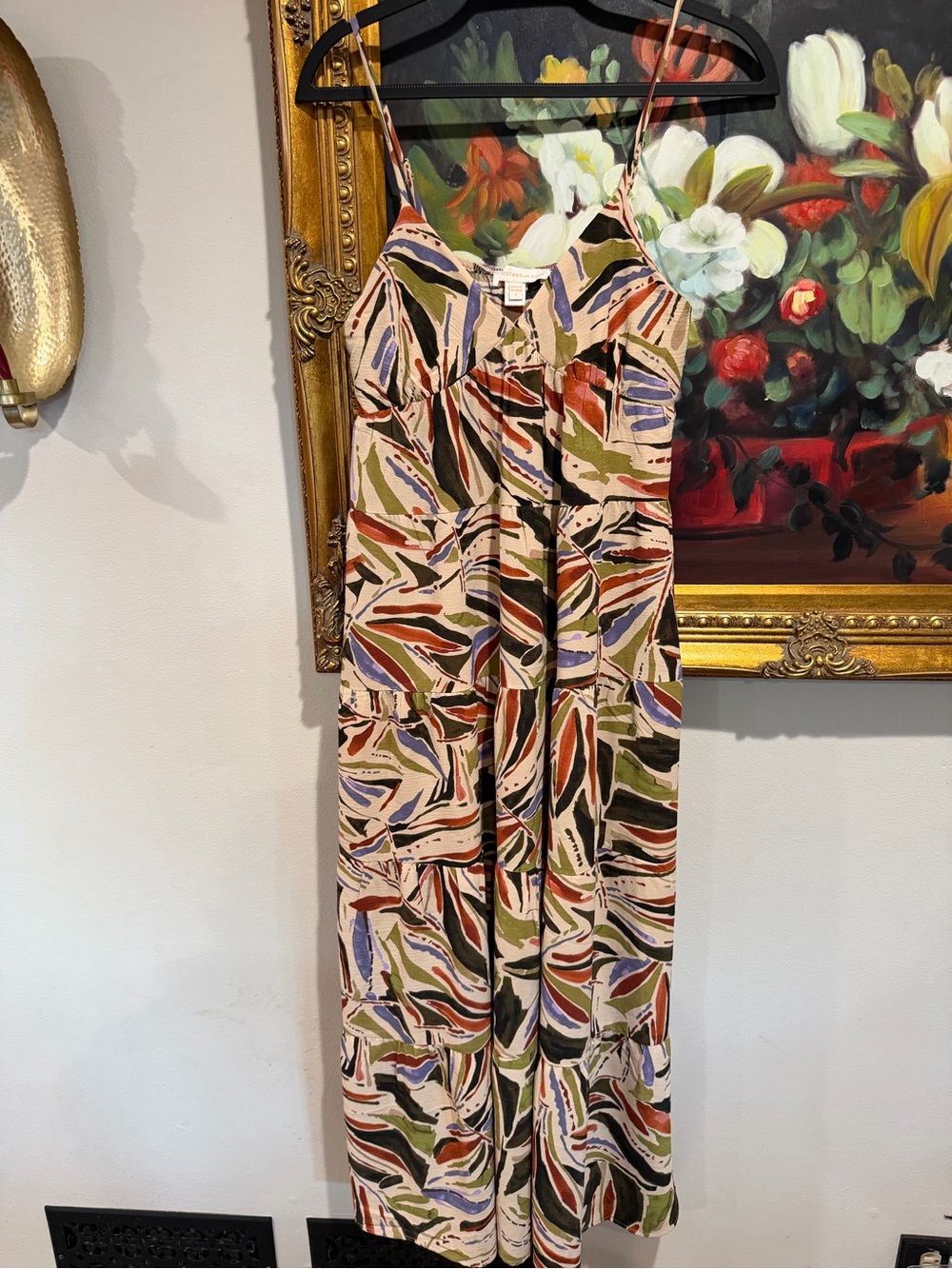 Monteau Multicolor Abstract Print Sleeveless maxi dress